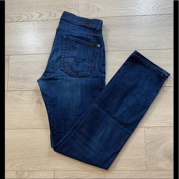 7 for All Mankind Slimmy Weightless Denim Dark Wash Jeans - Picture 5 of 16